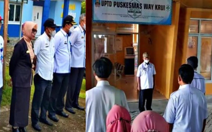 Wabub Pesibar saat Sidak Kedisiplinan Pegawai Kecamatan dan Puskesmas Way Krui