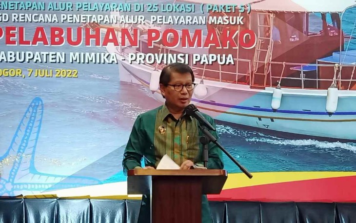 Direktur Kenavigasian saat membuka FGD di Bogor 