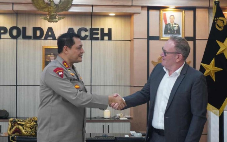 Kapolda Aceh saat menerima Anthony Monaghan World Bank Group Indonesia 