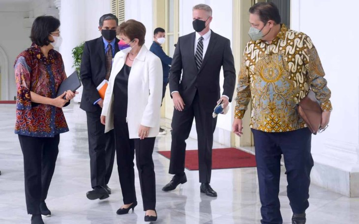 Menkeu dampingi direktur pelaksana IMF saat di istana Bogor 