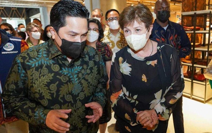Erick Thohir bersama Managing Director IMF saat kunjungi Sarinah
