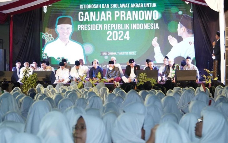 Istighosah dan Sholawat Akbar di ponpes Al Azhar Al Amin Kabupaten Cirebon 