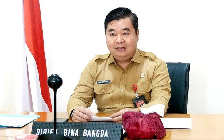Dirjen Bangda Kemendagri Teguh Setyabudi saat membuka program FMSRB secara darling di Jakarta 