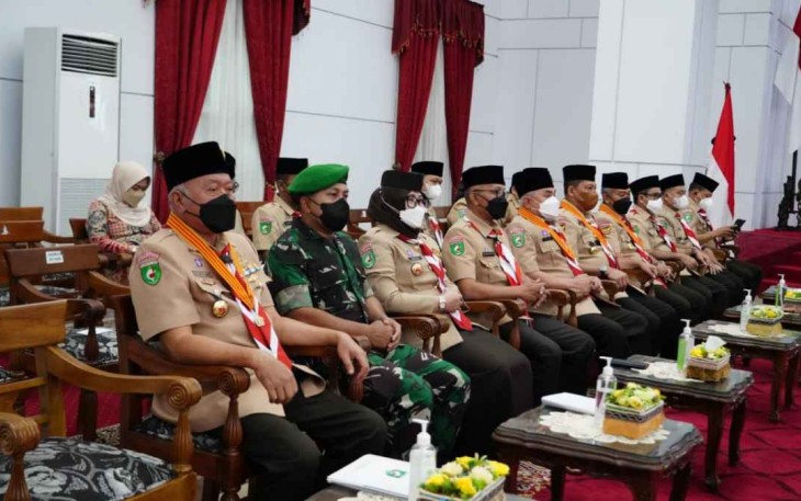 Kasrem 091/ASN saat menghadiri pelantikan pengurus majelis pembimbing gerakan pramuka se Kalimantan Timur 