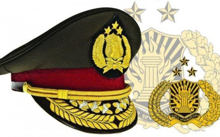 Ilustrasi gambar logo dan topi Polri
