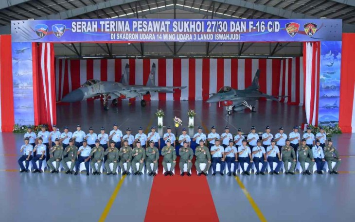 Kasau bersama jajaran lanud Iswahyudi dan skadron udara 14. Rabu (28/9)