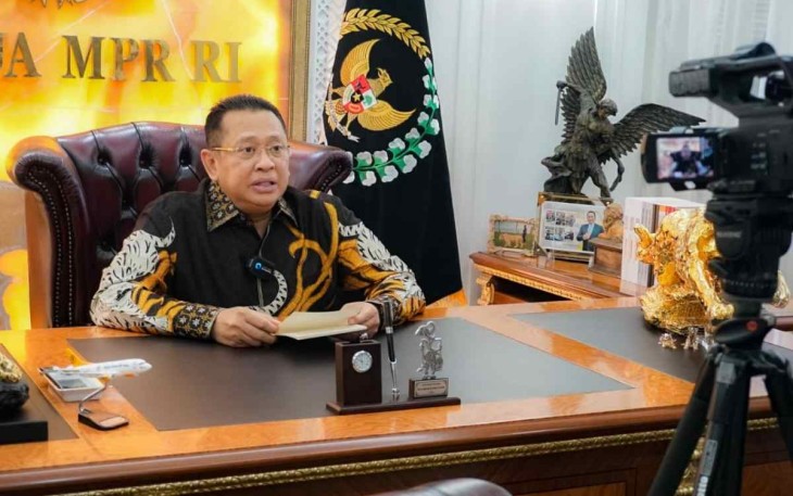 Bambang Soesatyo saat keterangan persnya di Jakarta, Selasa (4/10)