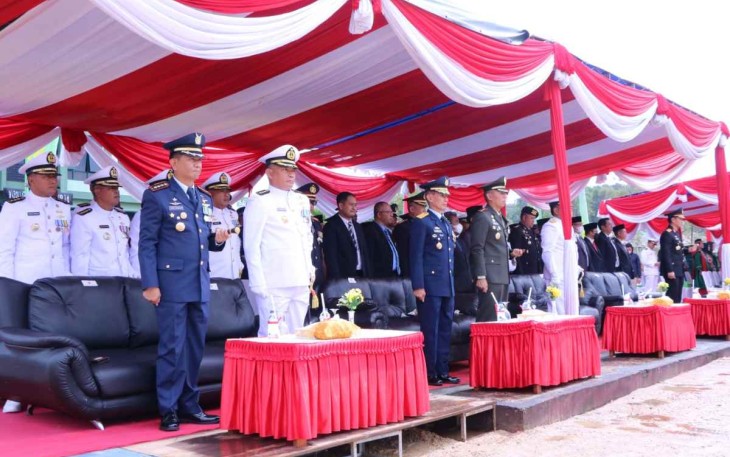 Danlanud Anang Busra Kolonel Pnb Toto Ginanto saat upacara peringatan HUT ke 77 TNI, Rabu (5/10)