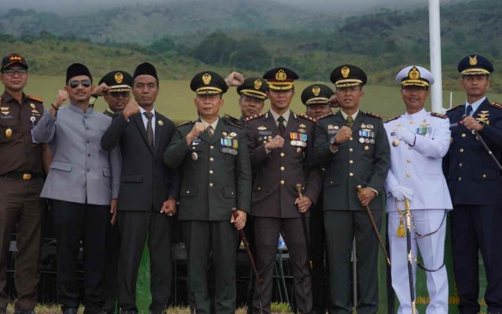 Pelaksanaan HUT TNI ke-77 Korem 063/SGJ di Bukit Seribu Bintang Kab Kuningan. Rabu (5/10)