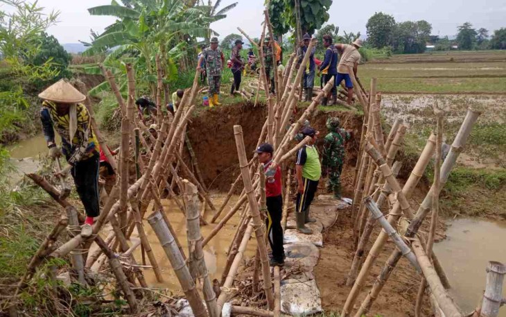 Perbaikan tanggul jebol di Desa Tambah Agung Kec. Tambakromo Pati