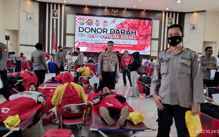 Donor darah di Polda Sulsel
