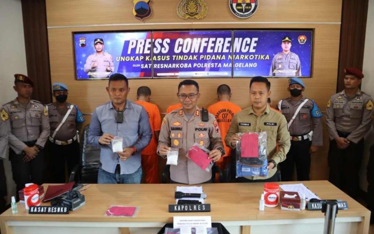 Kapolresta Magelang AKBP Mochamad Sajarod Zakun saat memberikan keterangan pers 