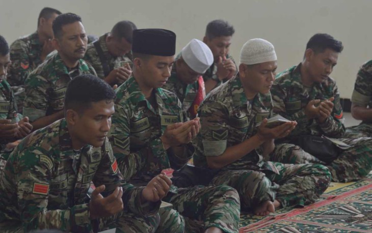 Doa bersama prajurit Kodim 1001/HSU-BLG 