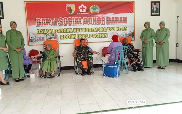 Baksos donor darah Kodim 0801/Pacitan 