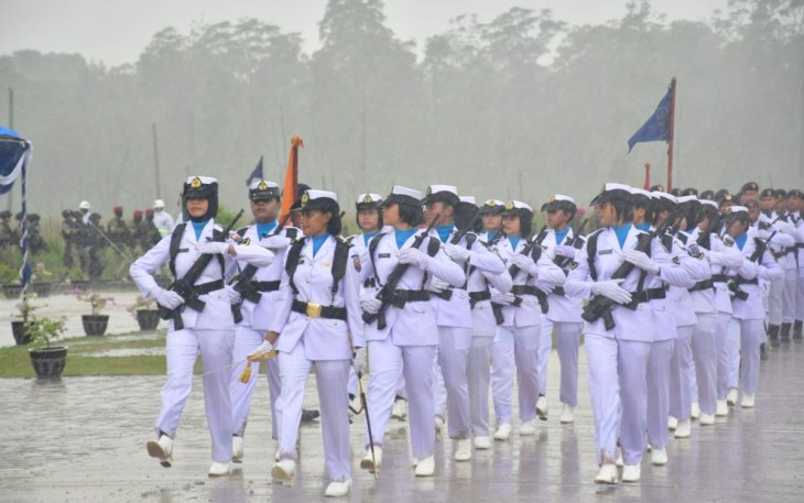 Devile Prajurit Koarmada III Sorong Peringati Hari Armada Ke-77. Senin (5/12)