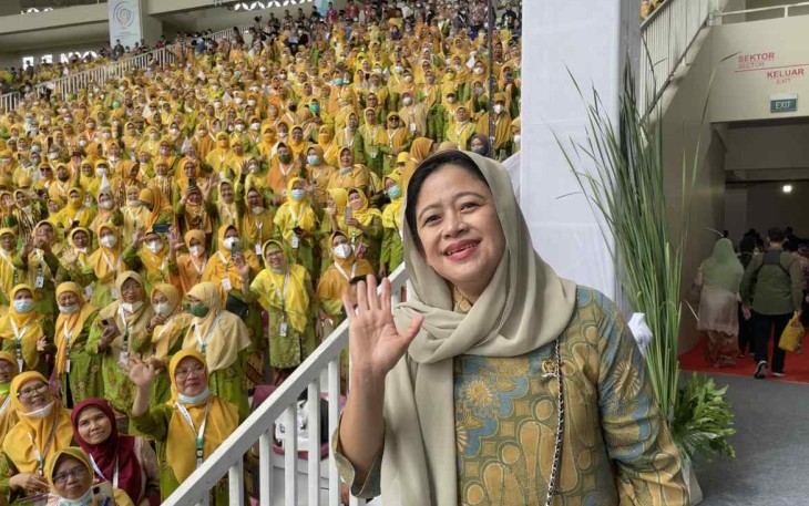 Puan Maharani saat menghadiri Muktamar Muhammadiyah di Solo Jawa Tengah 