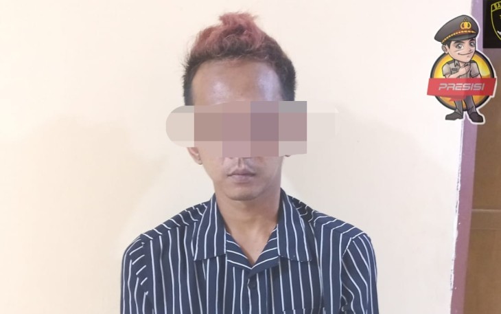 Tersangka pencurian laptop, warga Kecamatan Padang Jaya, Kabupaten Bengkulu Utara