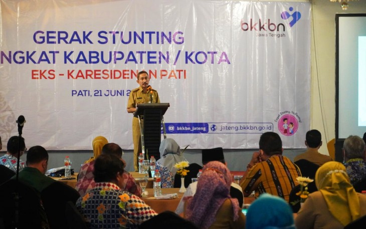 Bupati  Pati Haryanto saat menghadiri gerak stunting di Pati