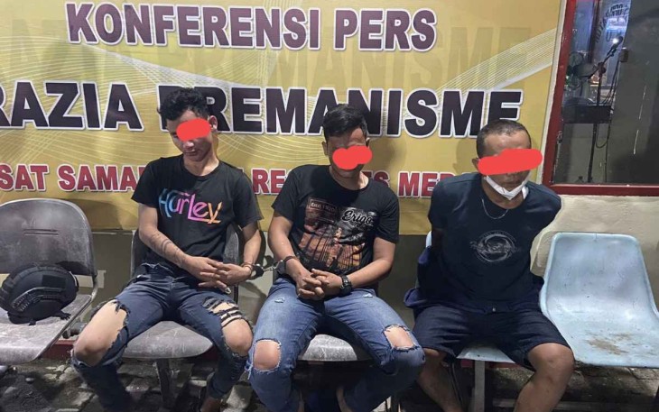 Tiga penjambret digelandang Polrestabes Medan