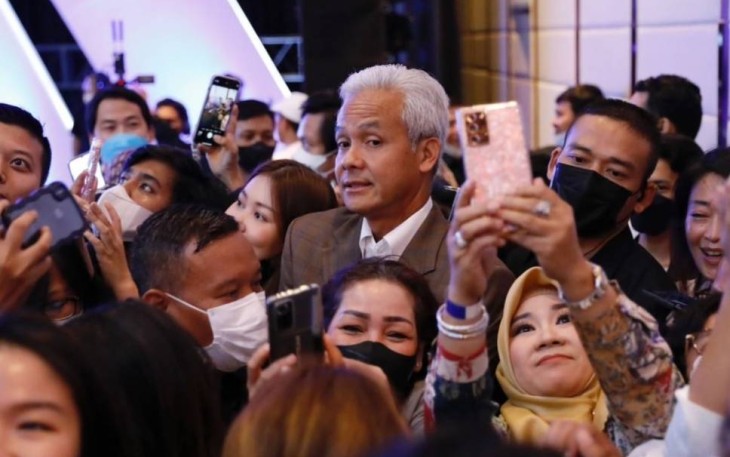 Ganjar Pranowo usai acara Wealth Wisdom Mindfully Recover di Ritz Carlton Hotel SCBD, Jakarta, Rabu (30/11)