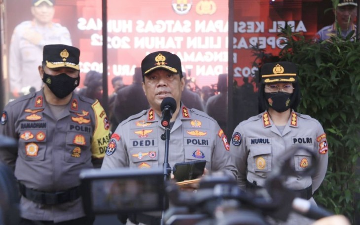 Kadiv Humas Polri Irjen Dedi Prasetyo saat memberikan keterangan pers di Jakarta, Senin (19/12)