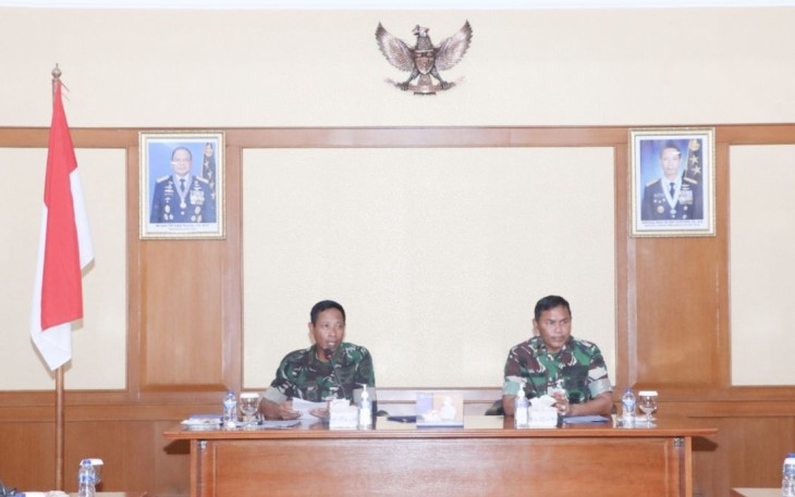 Dankoharmatau Marsda TNI Eddy Supriyono saat exit brefieng, Senin (19/12)
