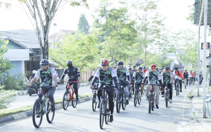 Peserta Gowes 15 Km Kodim 1001/HSU - Balangan, Sabtu (31/12)