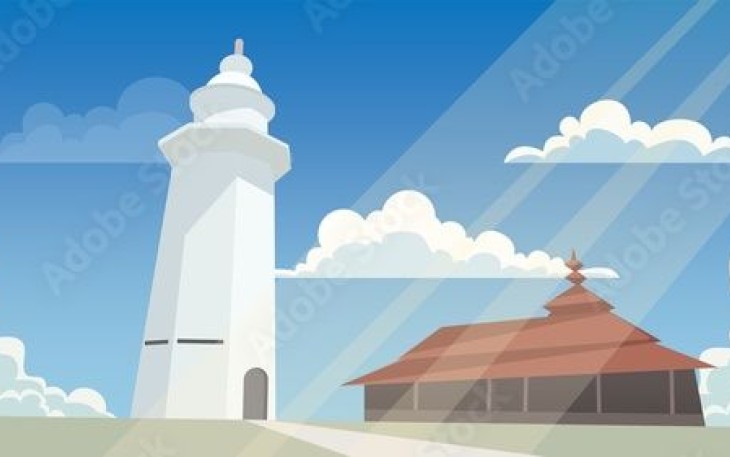 Ilustrasi Mesjid Agung Banten. Sumber foto: Pinterest