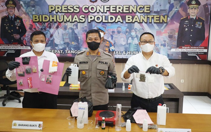Conferensi Pers Polda Banten, ekspose barang bukti