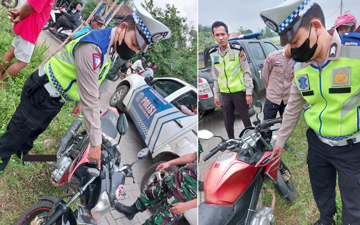 Personel Sat Lantas Polresta Tangerang saat olah TKP