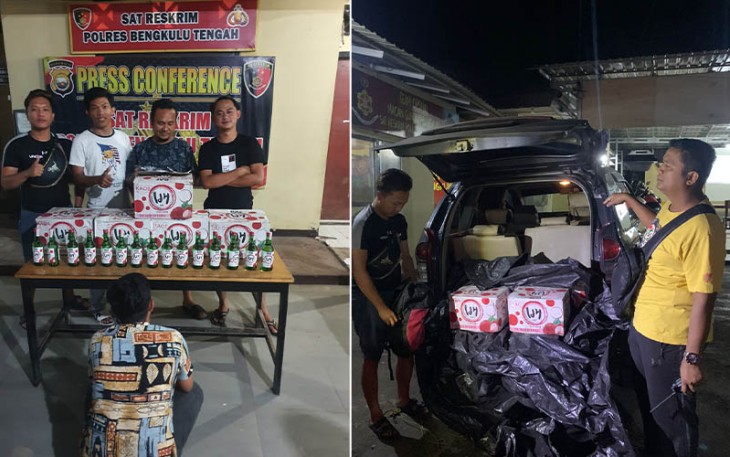 Warga Asal Sumsel (jongkok) saat Diamankan Satgas Gakkum Ops Pekat Polres Benteng