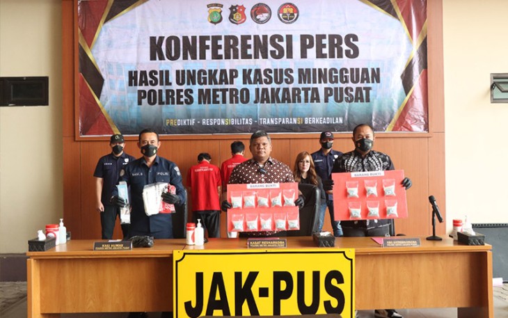 Konferensi Pers ungkap kasus mingguan di Polres Jakpus, Jumat (08/09/2022).