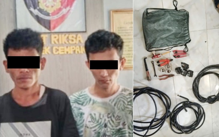 Tersangka dan barang bukti saat diamankan