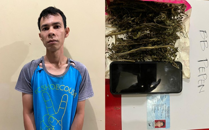 Tersangka dan barang bukti saat diamankan