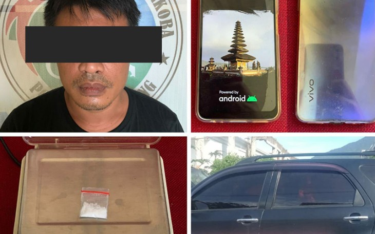 Tersangka dan barang bukti saat diamankan