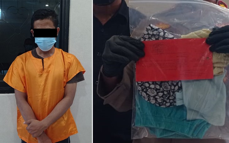 Tersangka dan barang bukti saat diamankan