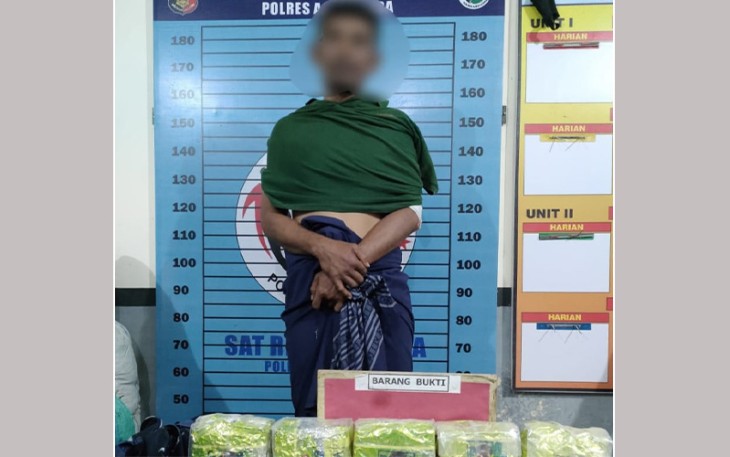 Tersangka dan barang bukti saat diamankan
