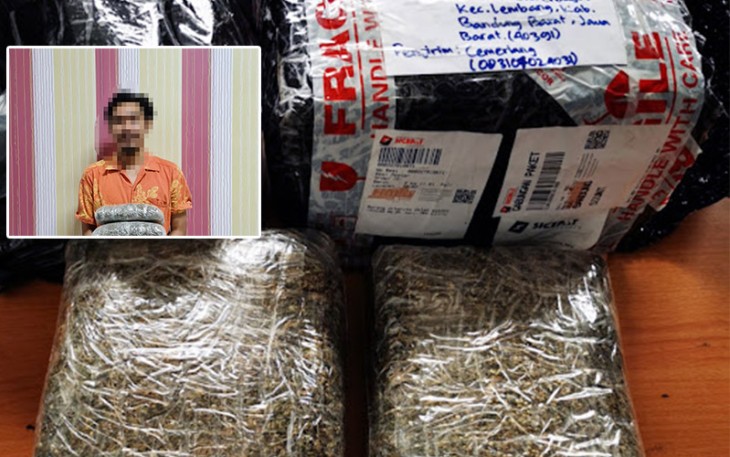 Tersangka dan barang bukti saat diamankan