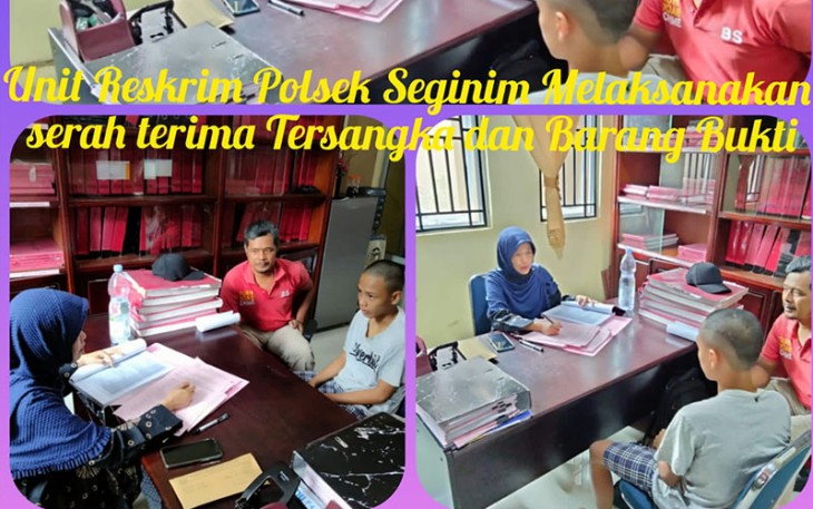 Polsek Seginim saat Serahkan Tersangka dan Barang Bukti Kasus Pencurian