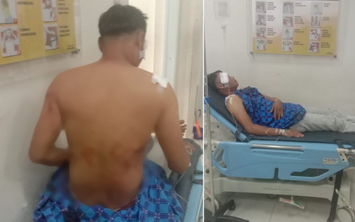 Korban saat mendapat perawatan medis