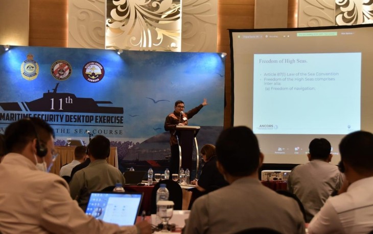 Ajang latihan dengan tajuk Maritime Security Desktop Exercie (MSDE) di Jakarta Pusat, Rabu (8/6/2022). 