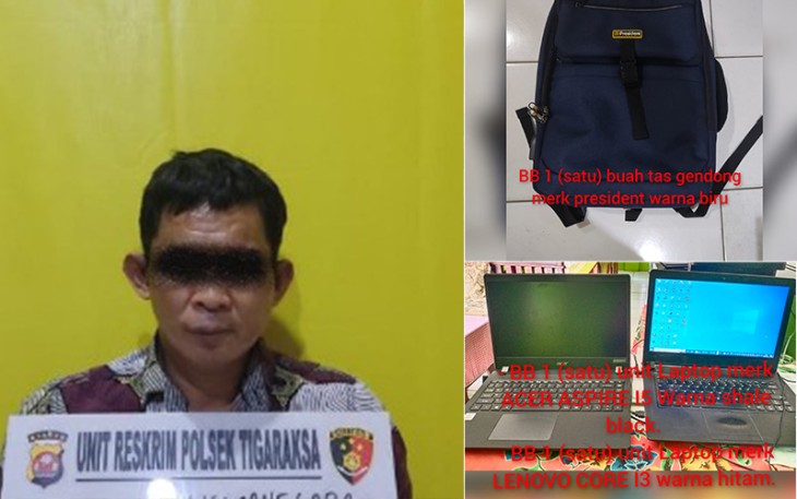 Tersangka dan barang bukti saat diamankan