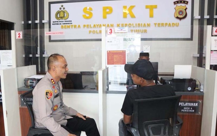 Kapolres Aceh Timur saat Cek Kinerja Personel dan bertemu warga