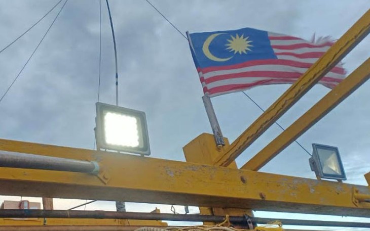 Kapal Malaysia saat ditangkap