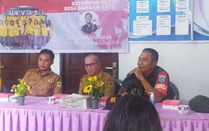 abinsa Rangan Tate saat turut Sambut Kegiatan KKN Tematik Mandiri Semangat Kebangsaan Universitas Palangka Raya 