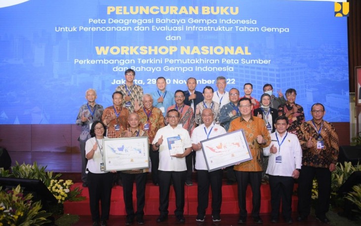 Peluncuran Buku Peta Deagregasi Bahaya Gempa Indonesia, Selasa (29/11/2022).