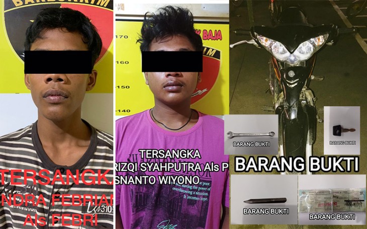 Tersangka dan barang bukti saat diamankan