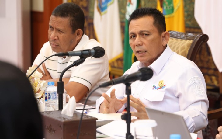 Rakornas Pencegahan Korupsi di Lingkungan Badan Usaha Milik Daerah (BUMD) dengan Penguatan Fungsi dan Pengawasan melalui video conference dari Gedung Daerah Provinsi Kepri, Tanjungpinang, Kamis (08/09).