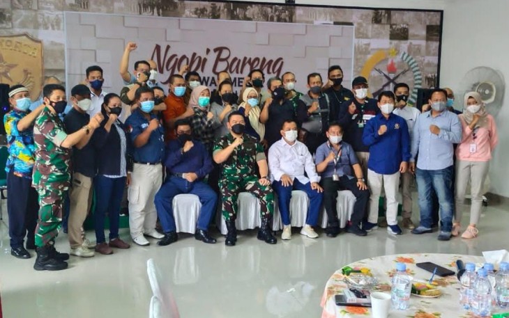 Kapendam Jaya Letkol Cpm Dwi Indra Wirawan, saat acara silaturahmi "Ngopi Bareng" dengan awak media di Makodam Jaya, Cililitan, Jakarta Timur, Rabu (16/3/2022) lalu. 