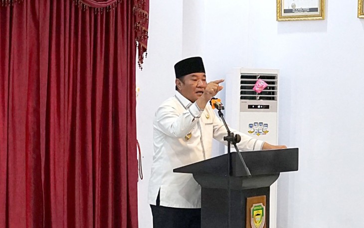 Wagub Bengkulu Rosjonsyah saat hadir dalam Rakor TKPK di Balai Daerah Pemkab Seluma, (31/03/2022)